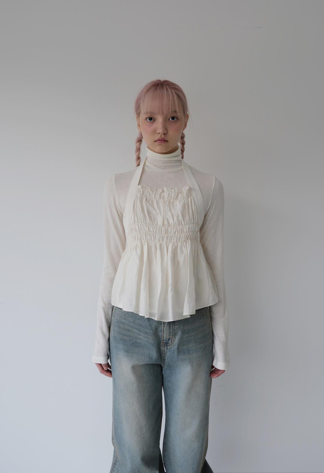 Halter Ribbon Blouse, 2color