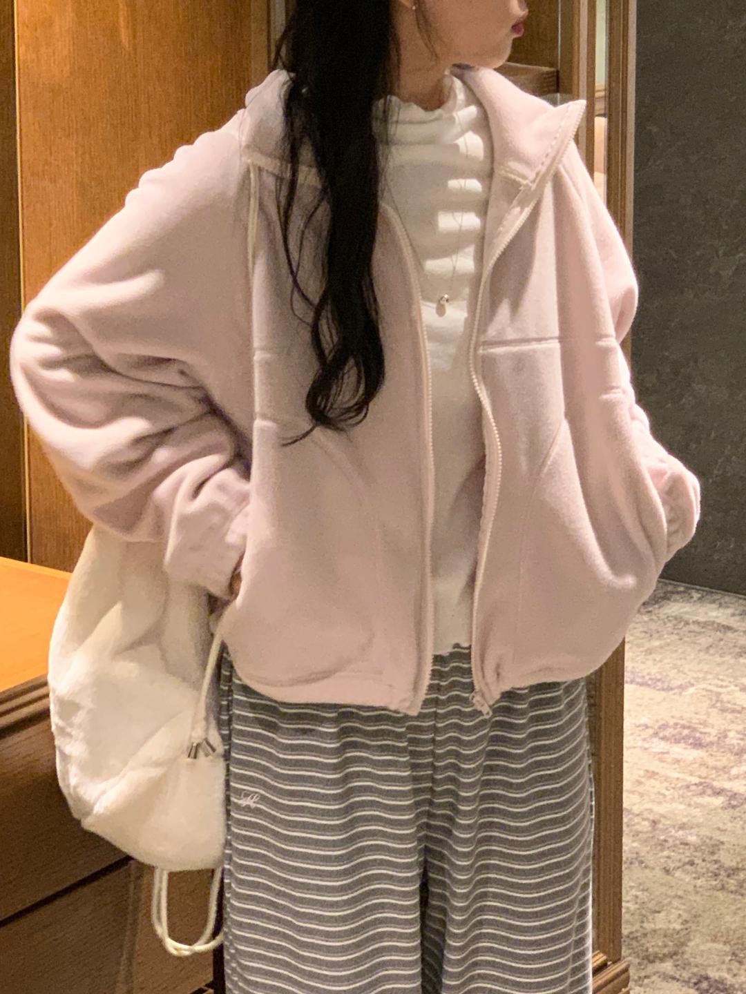 유리에 어썸 후리스 집업 - 2color (플리스자켓/후리스자켓/겨울아우터/러블리/지퍼)