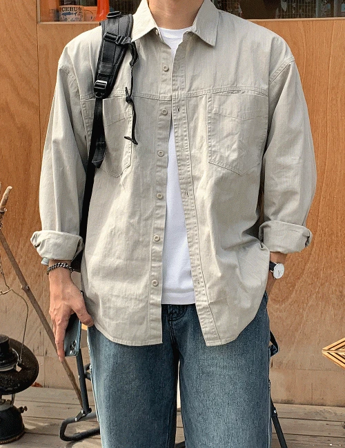 쿼크 워시드 데님셔츠 (3color)