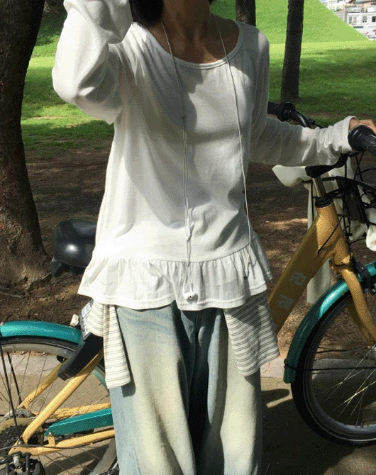 추천! 아보카도 프릴 레이어드t (4color)