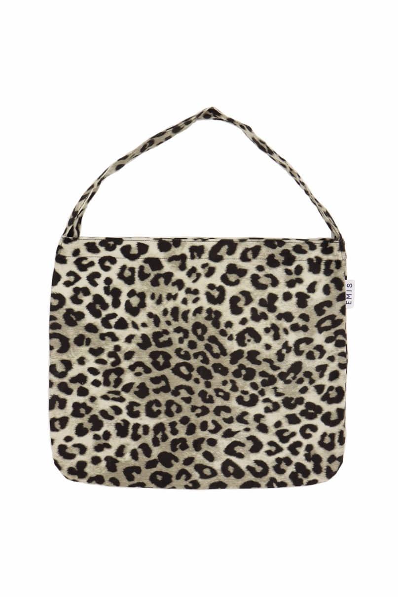 New Leopard Corduroy Eco Bag-Gray