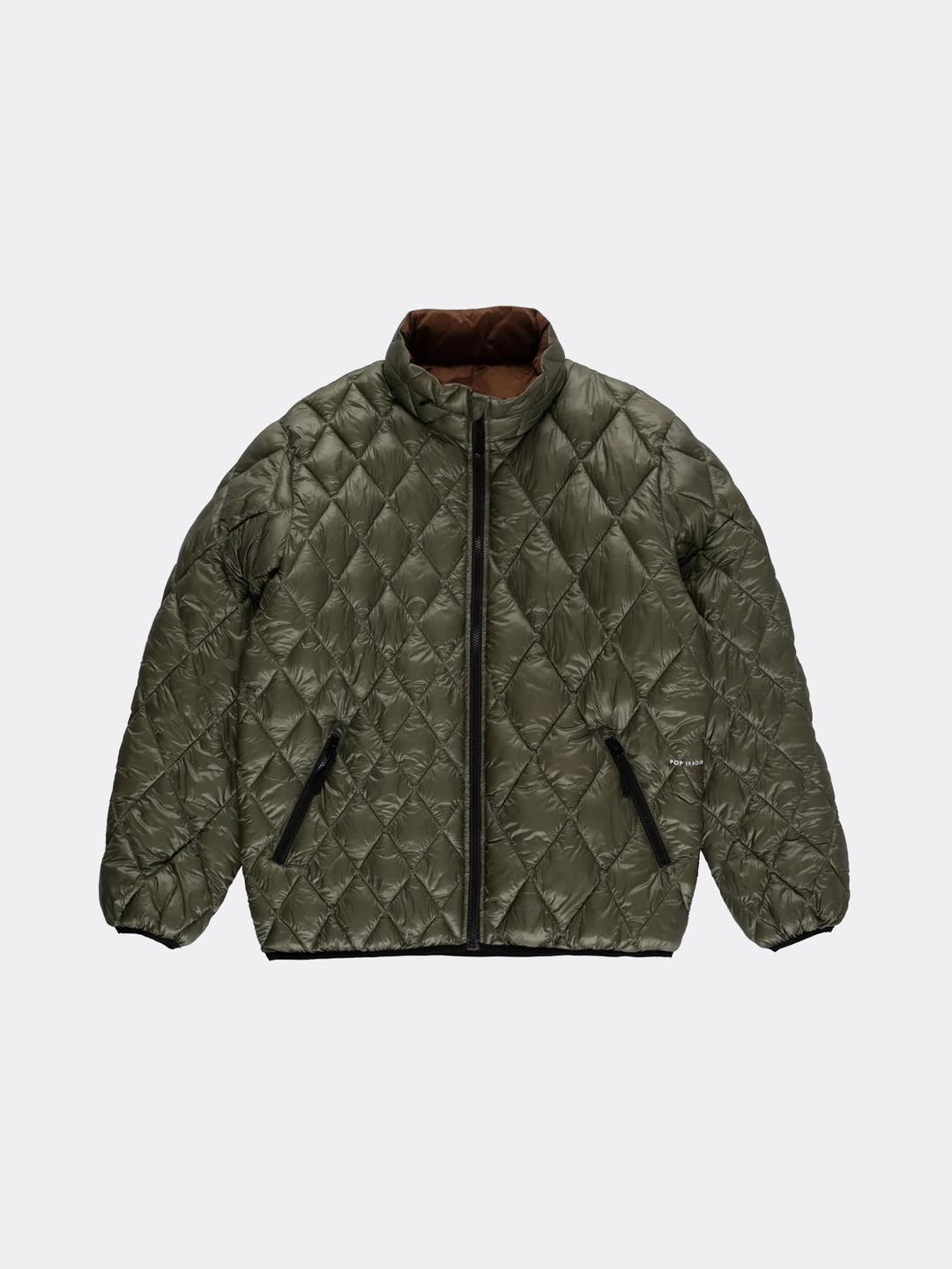 팝트레이딩컴퍼니 QUILTED REVERSIBLE JACKET-FOUR LEAF CLOVER/BISON