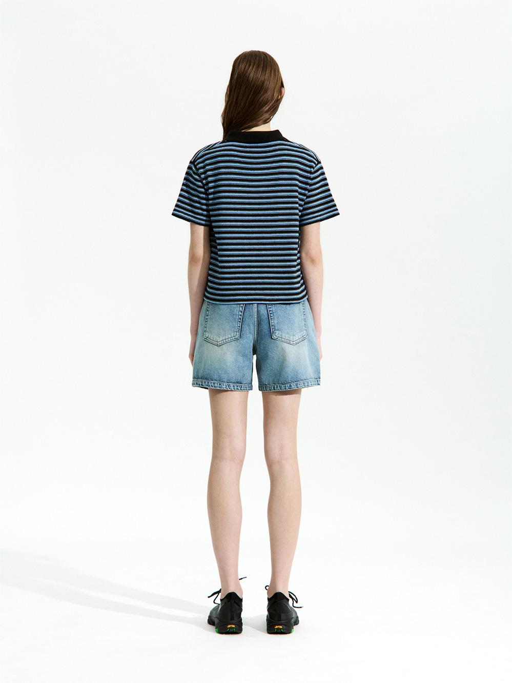 STRIPED POLO SWEATER_BLACK