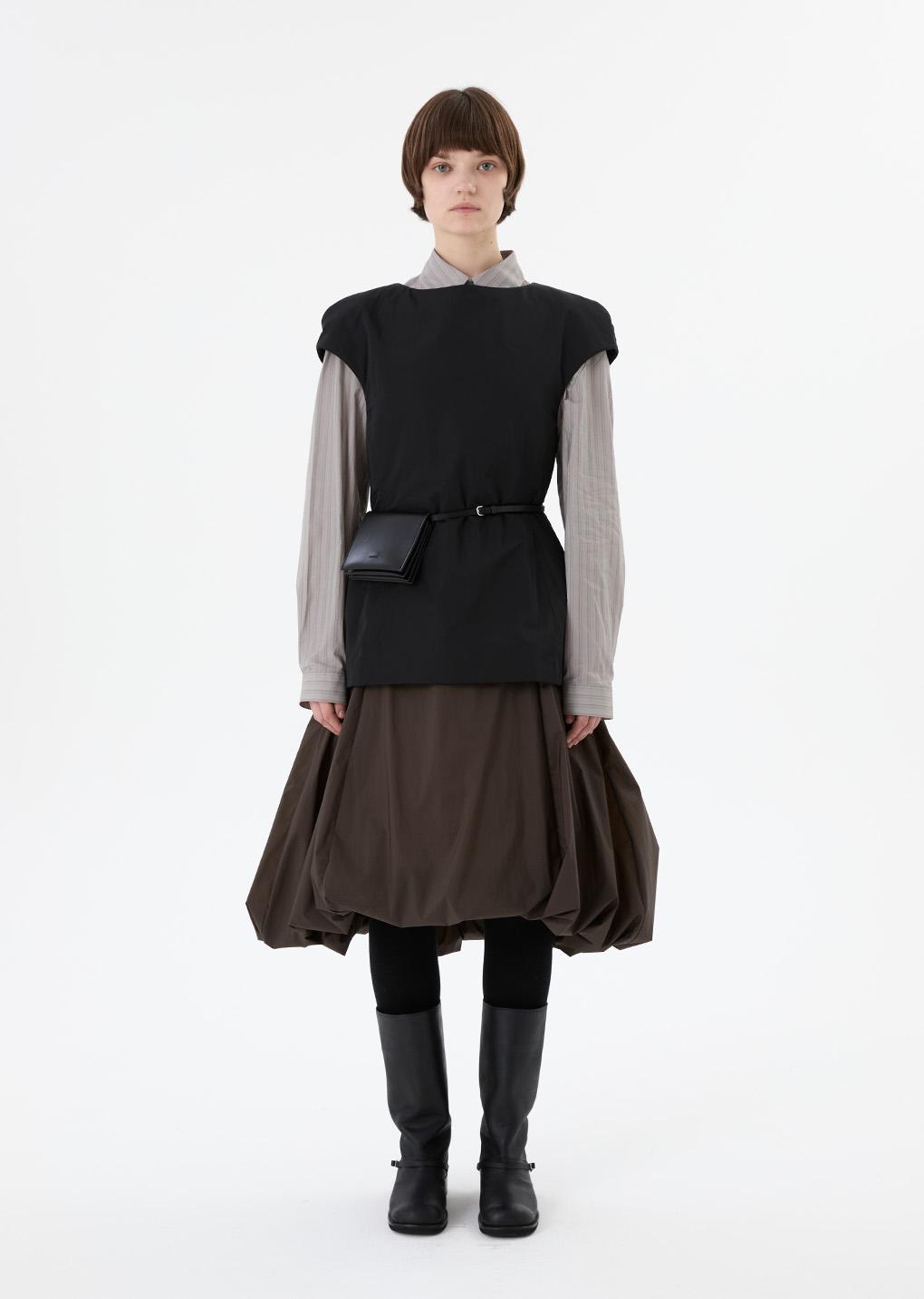 taffeta mini dress, black