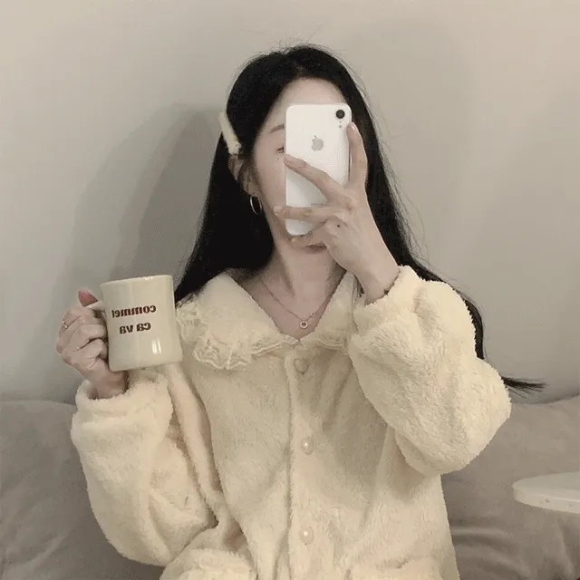 🤍[겨울] 고급 진주펄 겨울 레이스 수면잠옷 파자마 상하세트 홈웨어 선물 파티 진주 여성스러운 공주풍