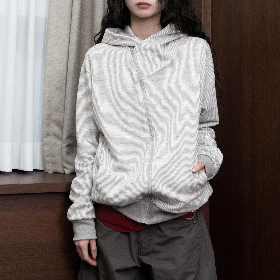 틸데서울 조로 단가라 배색 후드 집업 3color