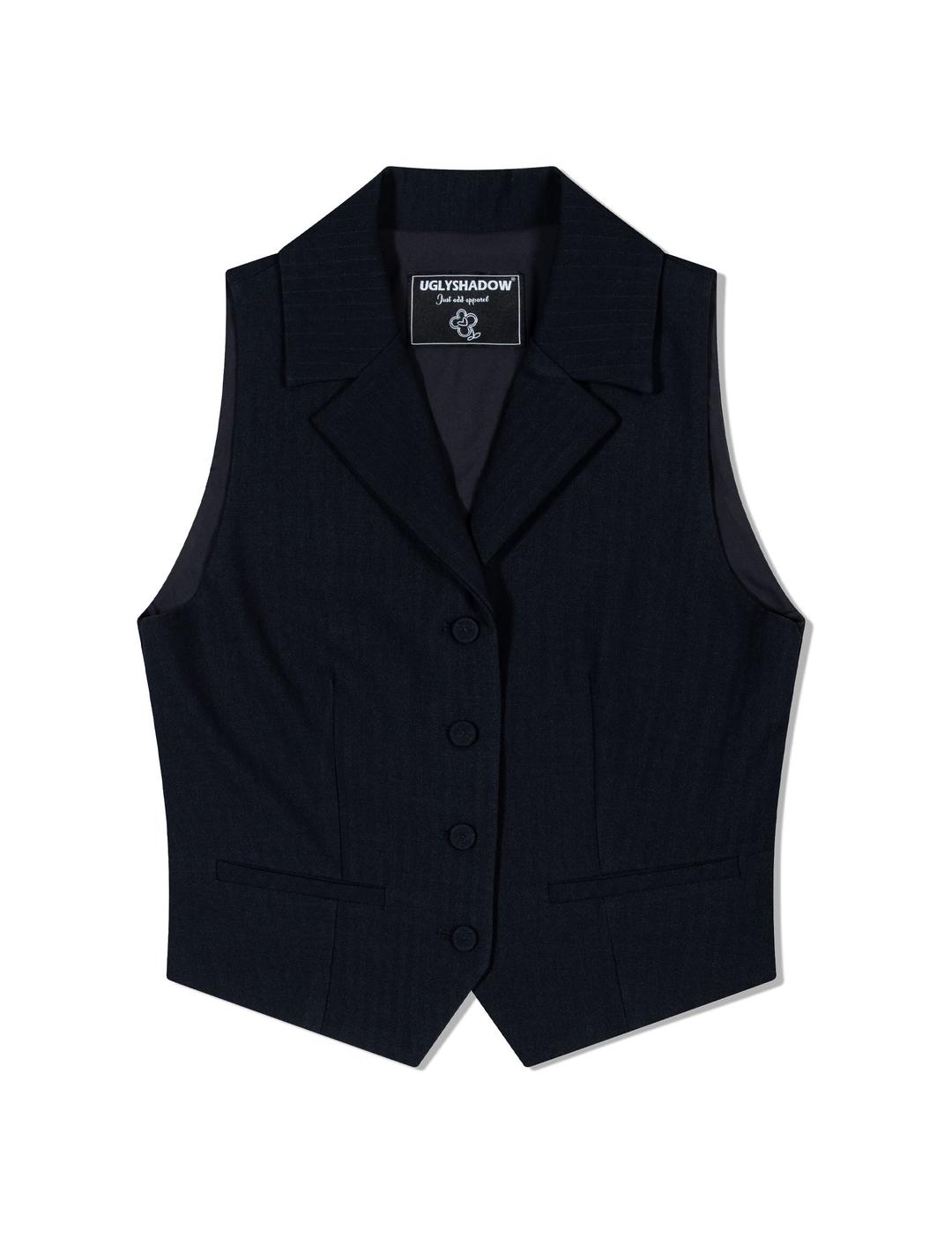 HERRINGBONE VEST(NAVY)