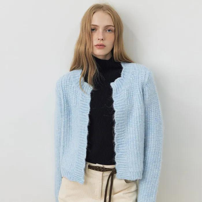 미스티 라운드넥 가디건_LIGHT BLUE