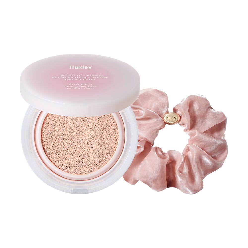헉슬리 에센스 커버 쿠션 언씬 레이어 본품 + 핑크 스크런치