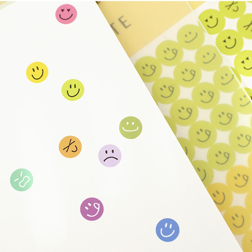 얼굴 표정 스마일 컬러팔레트 페이스 스티커 습관 체크 다이어리 데코