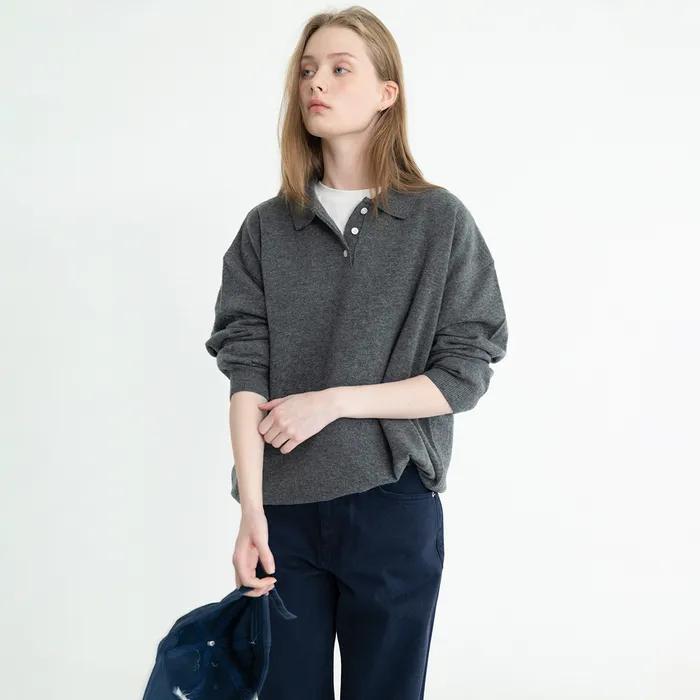 Todd wool collar knit_charcoal