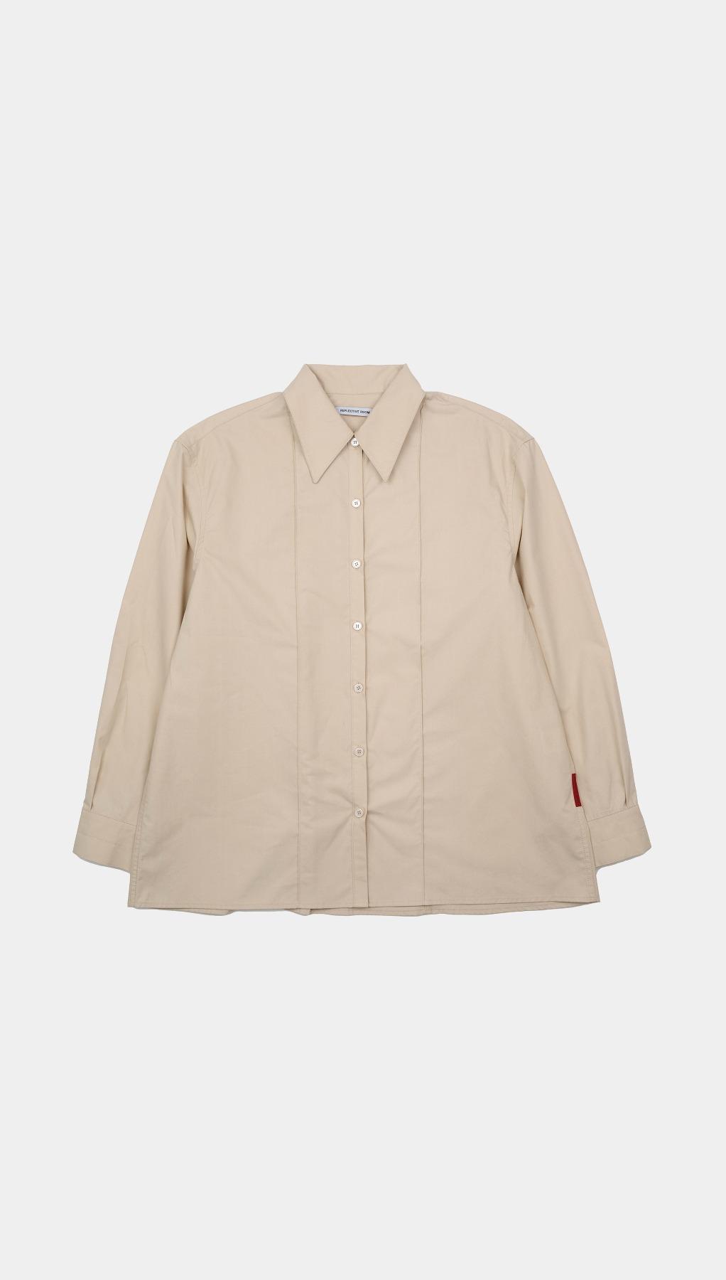 TWO-WAY PINTUCK SHIRT (BEIGE)