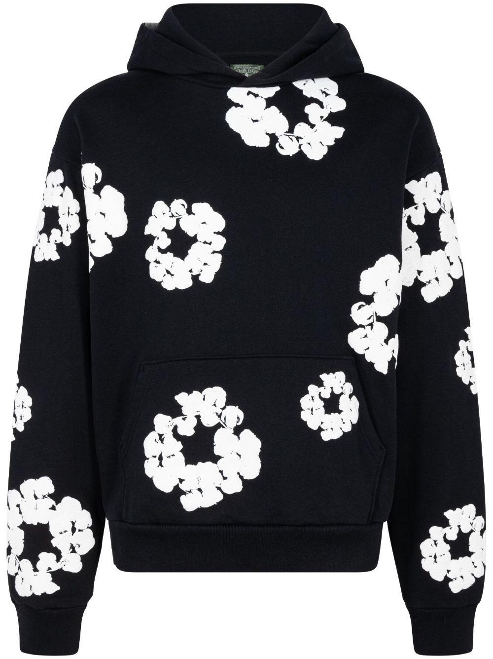 printed "Cotton Wreath" hoodie