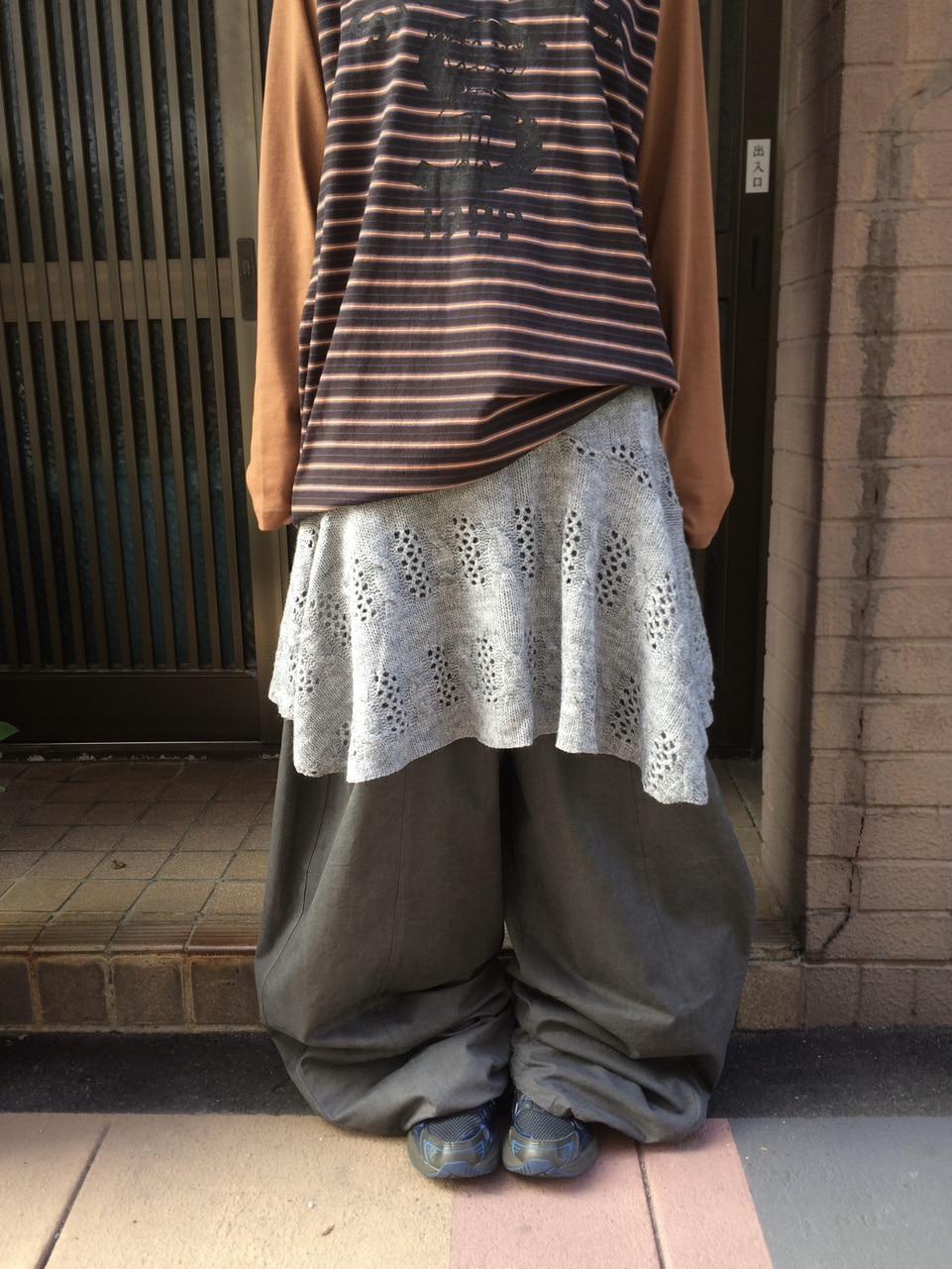 펀칭 니트 레이어드 스커트 (2 color)