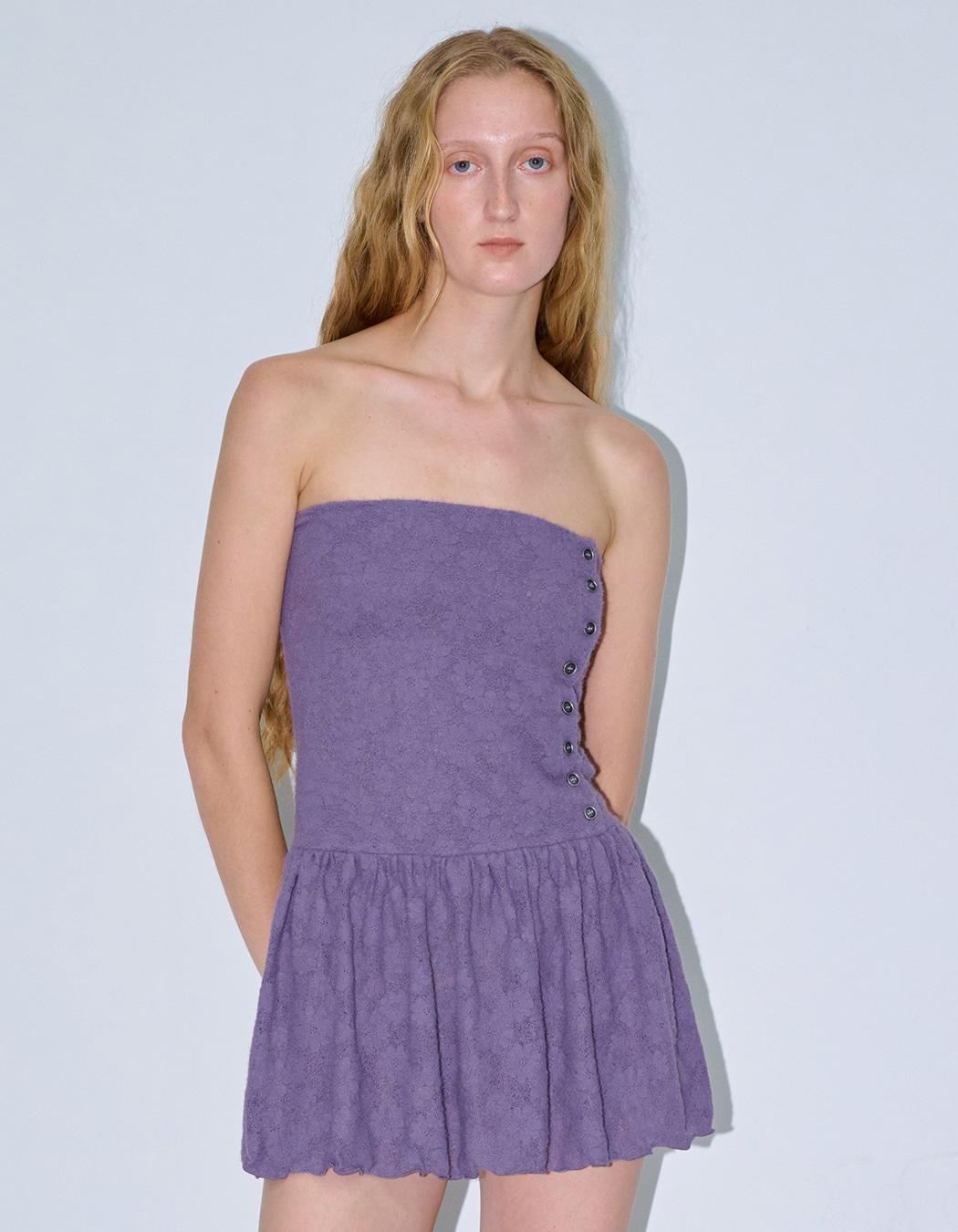 BUTTON BOTH SKIRT AND TOP, PURPLE