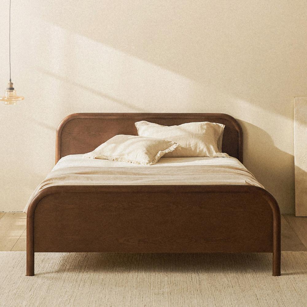 누어 데이 고무나무 원목 슈퍼싱글 퀸 침대 프레임 SS Q : 슬립퍼 매트리스 토퍼