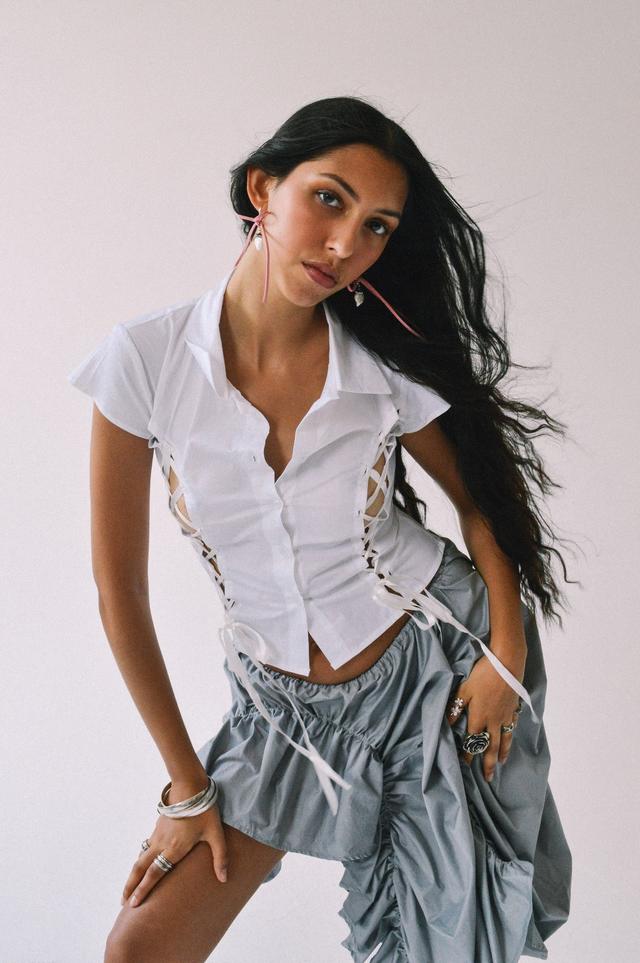 Corset Mini Shirt White — Caspar The Label