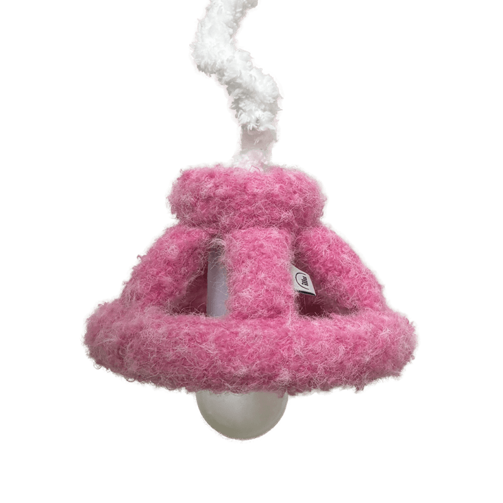 curly woolly lamp PINK