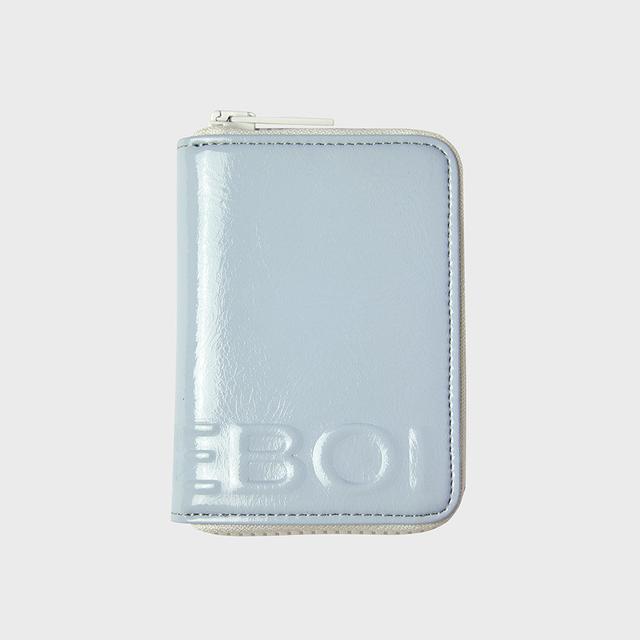 enamel zip card holder - sky