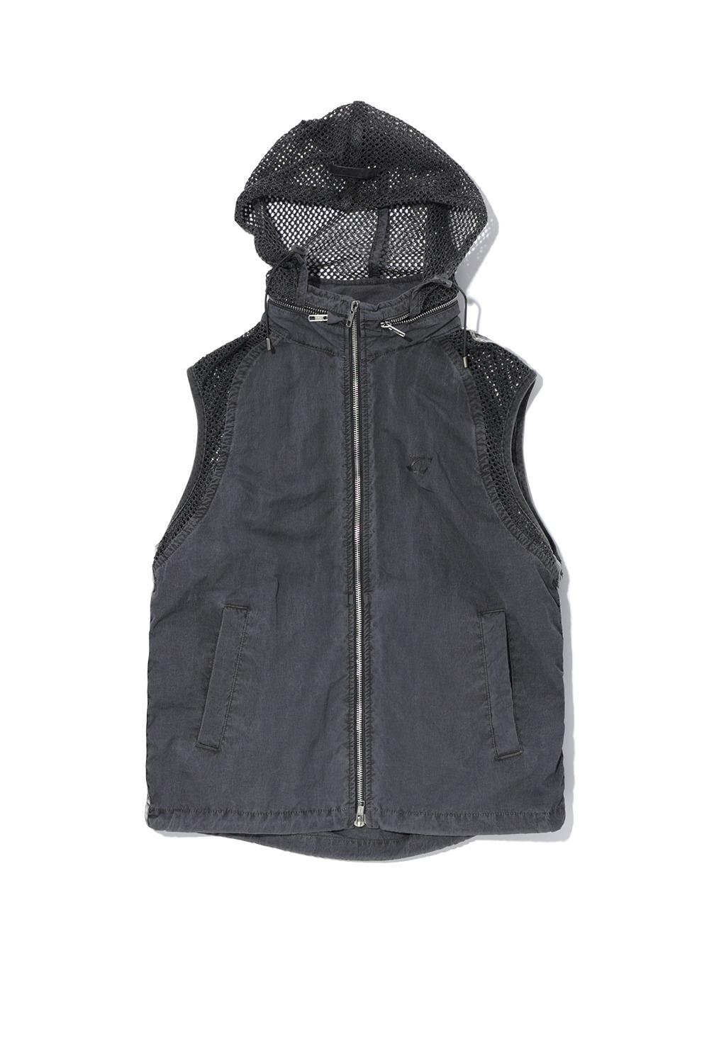 LOGO HOODIE VEST charcoal