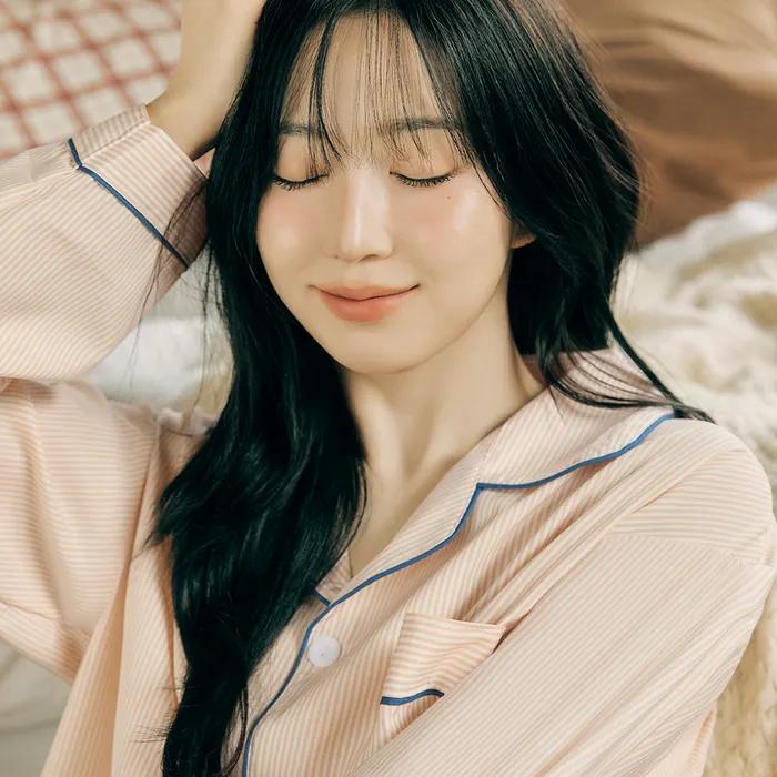 [해원 Pick/2PACK] 실크핏 클린 긴팔 커플 잠옷 세트