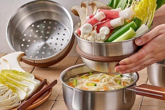 [NEW] 에비히슈테른 레카 통삼중 스텐 미니 찜 냄비 양수/편수