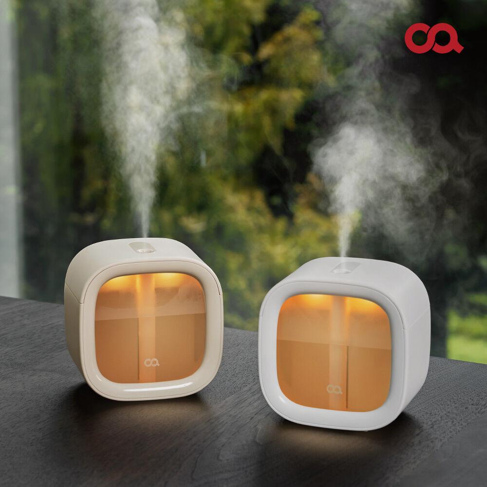 오아 스퀘어 미니 무선 가습기 휴대용 USB 초음파 가습기 탁상용 무드등