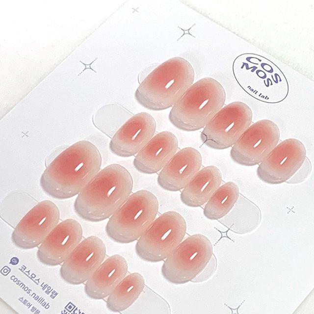 복숭아 수채화 치크네일 볼터치 수제네일팁