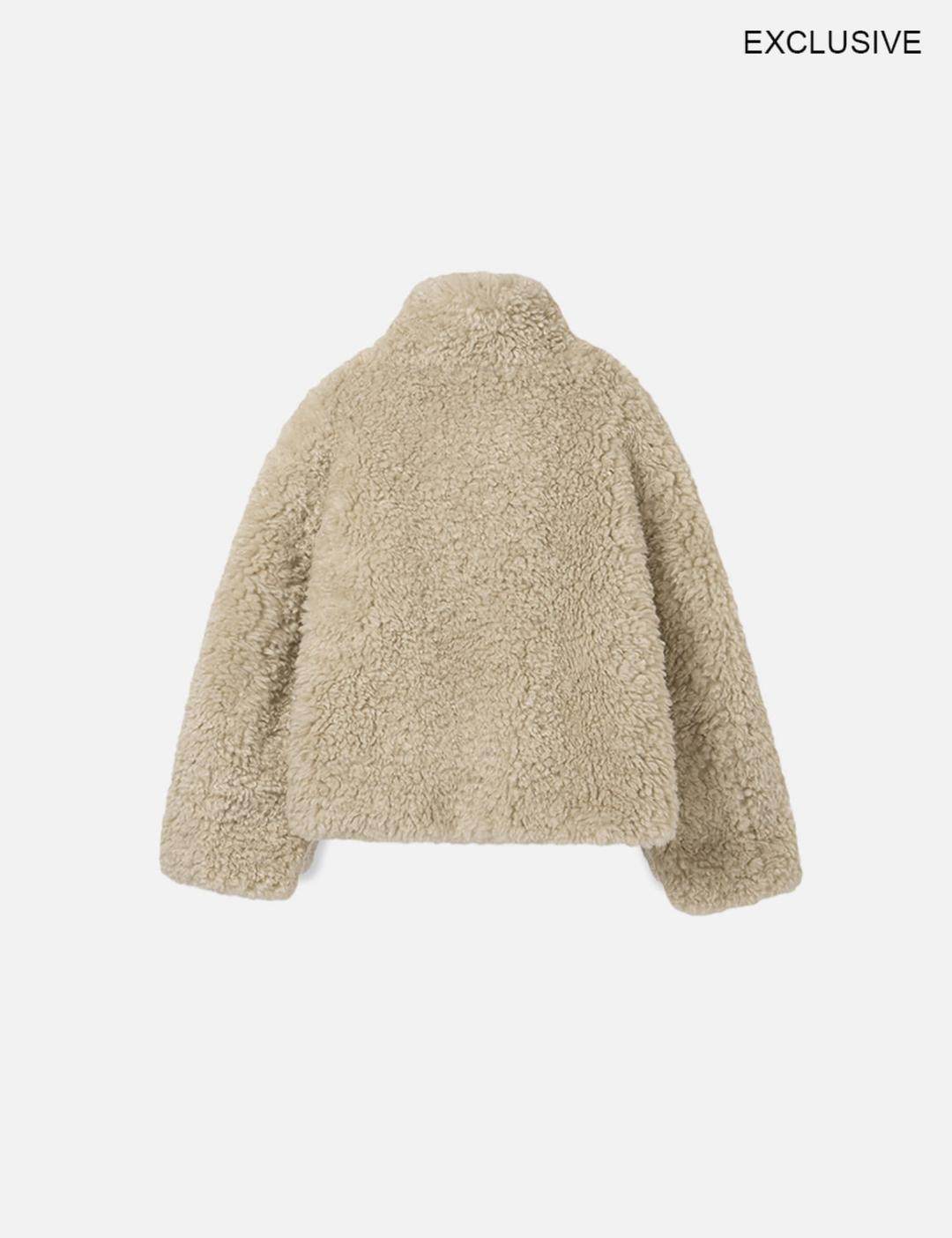 Eco Faux Shearing Coat (Beige)