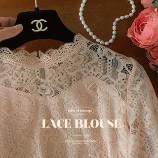 에르델 레이스 시스루 블라우스