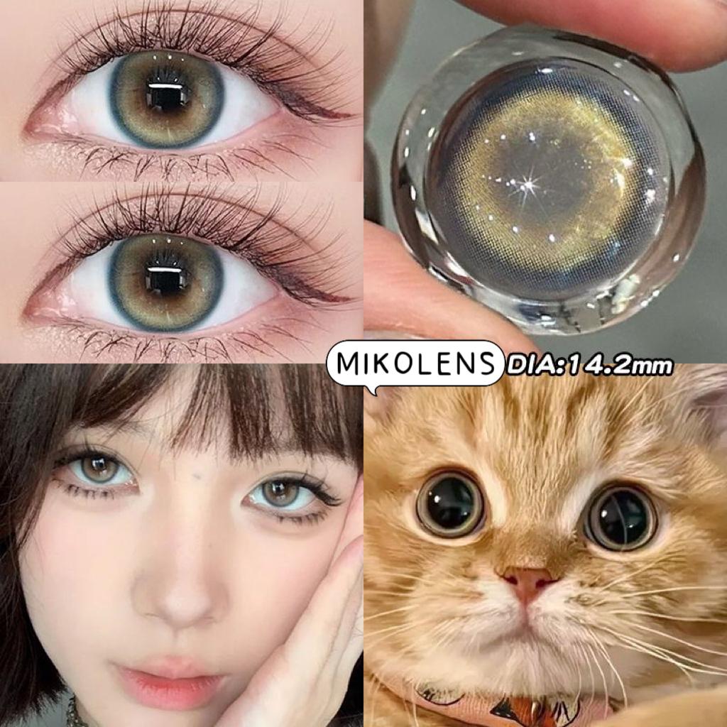 Blue Circle Amber Brown Contact Lenses(6 months wear)