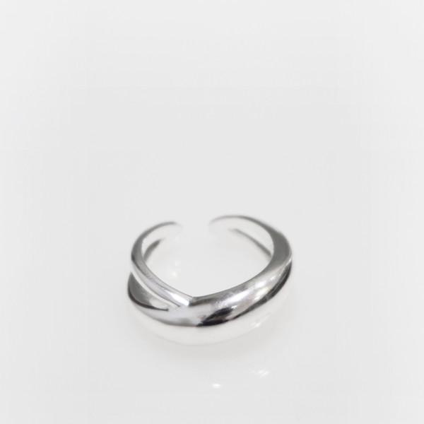 Two-line Cross Ring (Silver 925)