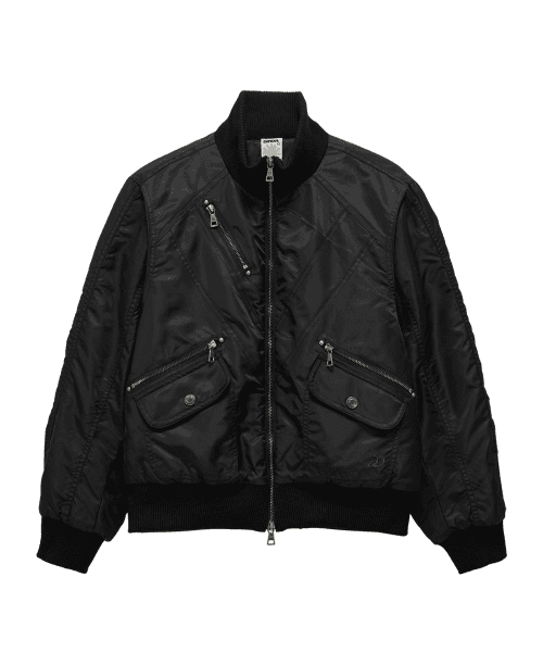 DD cropped studded MA-1 jacket (BLACK)
