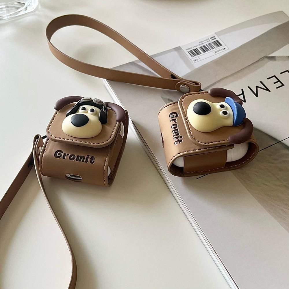 Gromit case 그로밋 브라운 레더 에어팟 케이스