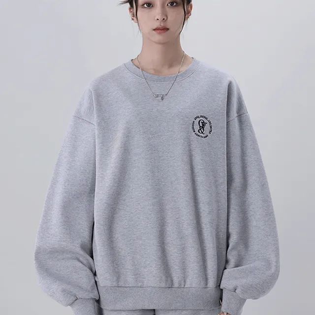 Over& 자수 로고 오버핏 맨투맨