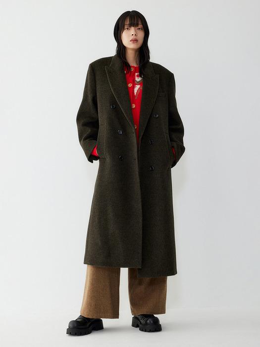 솔리드 테일러드 코트_멜란지 카키 9105411220