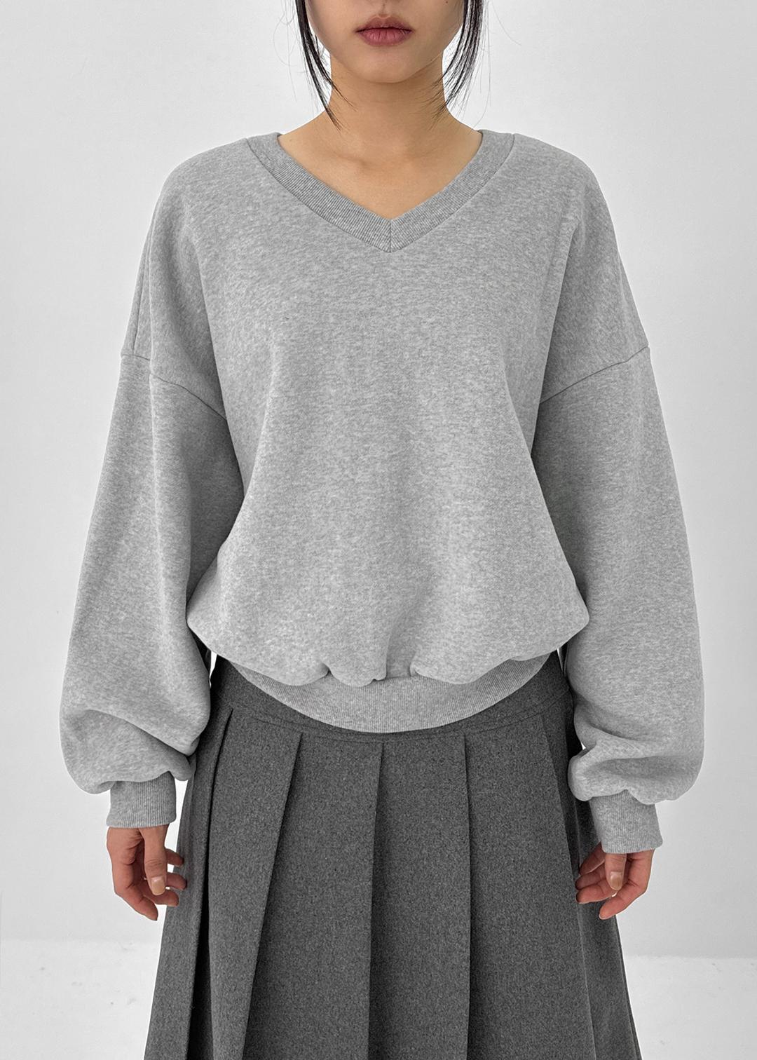 포브라 브이넥 기모 맨투맨