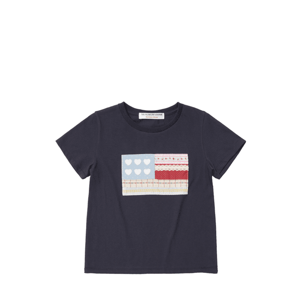 PATCHWORK SIX HEART T-SHIRT (NAVY)