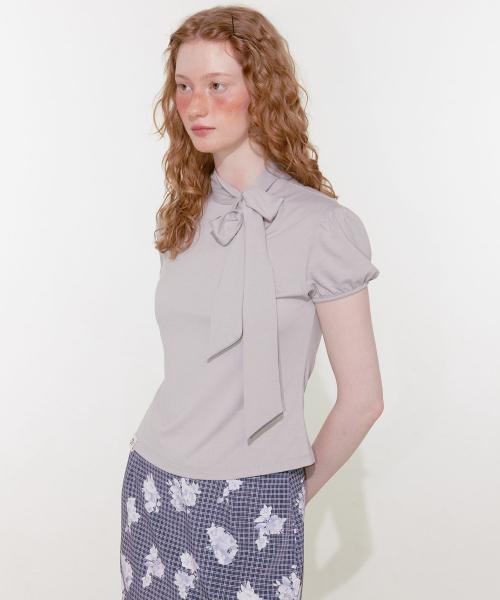 Ribbon Tie T-Shirt (Light Gray)