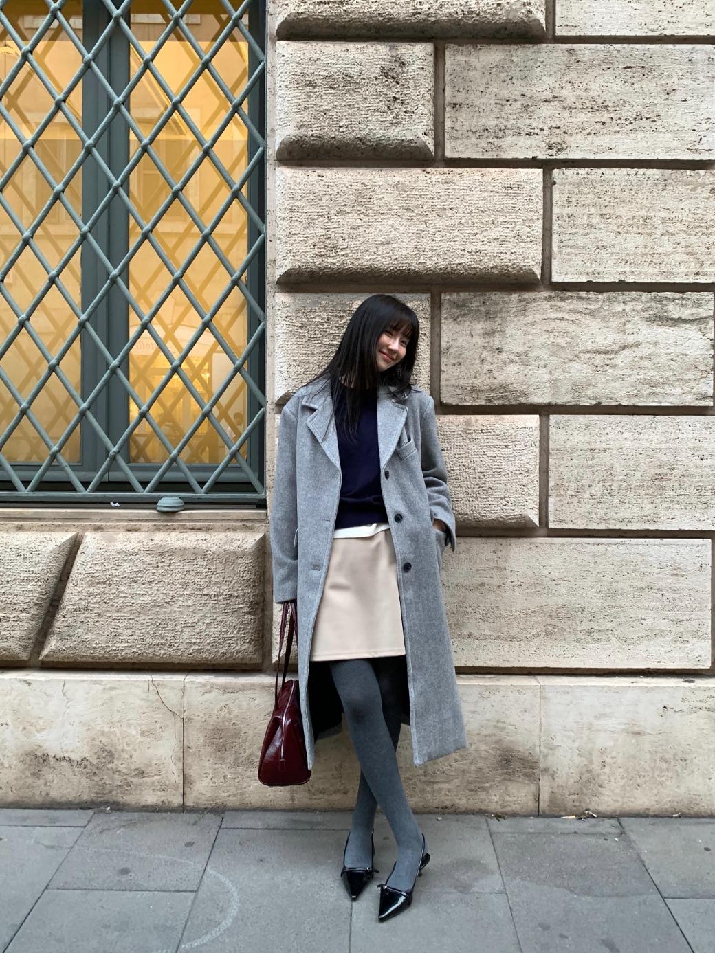 프릴리 DA. Mild Single Wool Long Coat