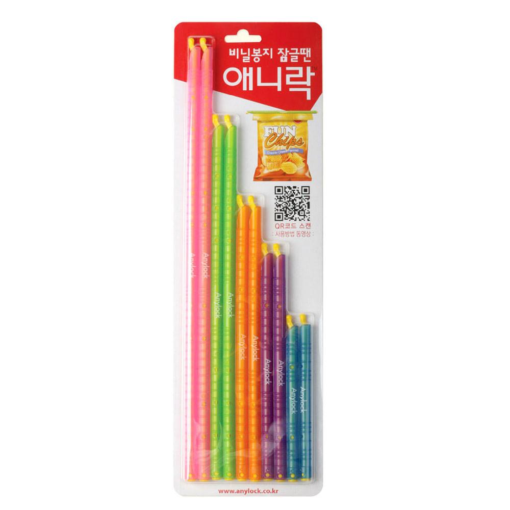 애니락 MABL블리스트10P (비닐 과자 봉지 밀폐 밀봉 스틱 클립 집게)