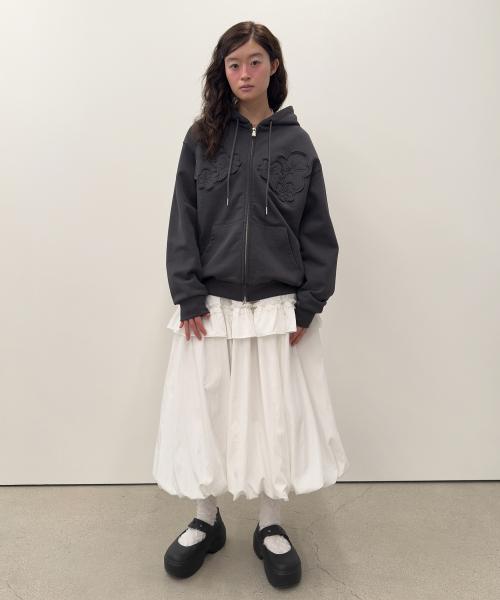 Layered Volume Skirt [White]