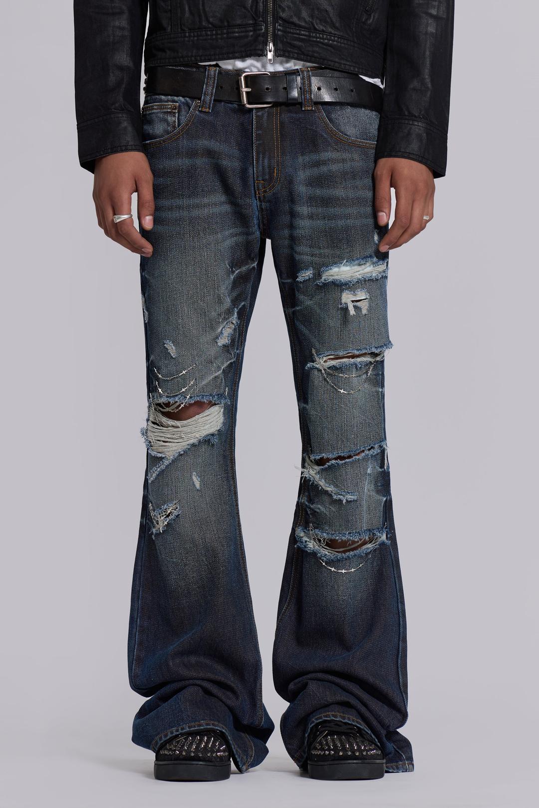 Cross Chain Blue Drift Jeans - W26 / Blue