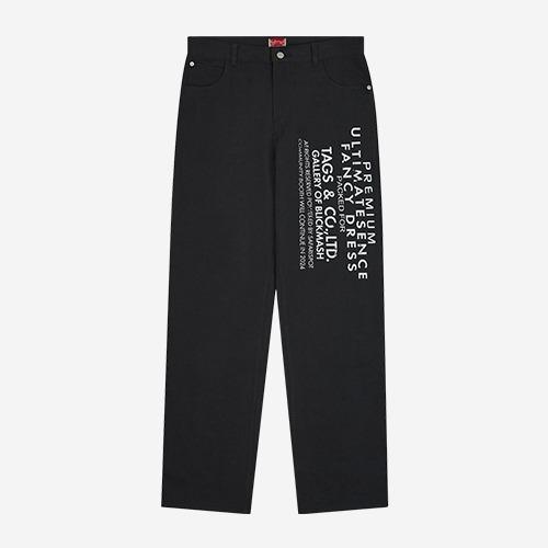MULTI SKULL STRAIGHT COTTON PANTS (CHARCOAL)