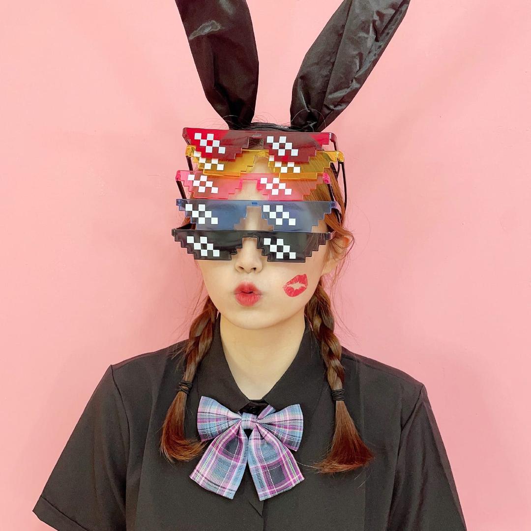 (1+1)픽셀선글라스 인싸안경 8비트 흠뻑쇼 웃긴 파티소품 인생네컷 5종