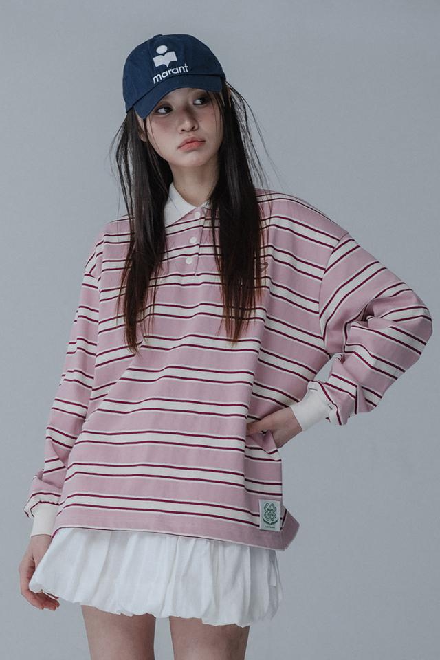 RUGBY COLLAR TSHIRT_PINK RED
