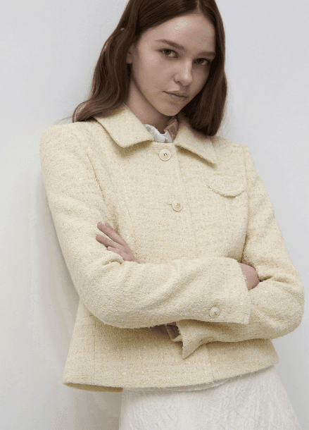 스탠카라 트위드 싱글 자켓