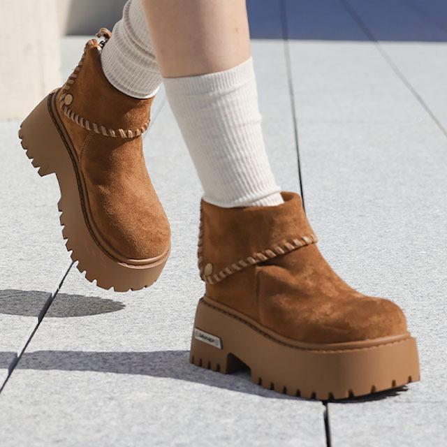 카네아 플랫폼 스웨이드 앵클부츠 (7cm)