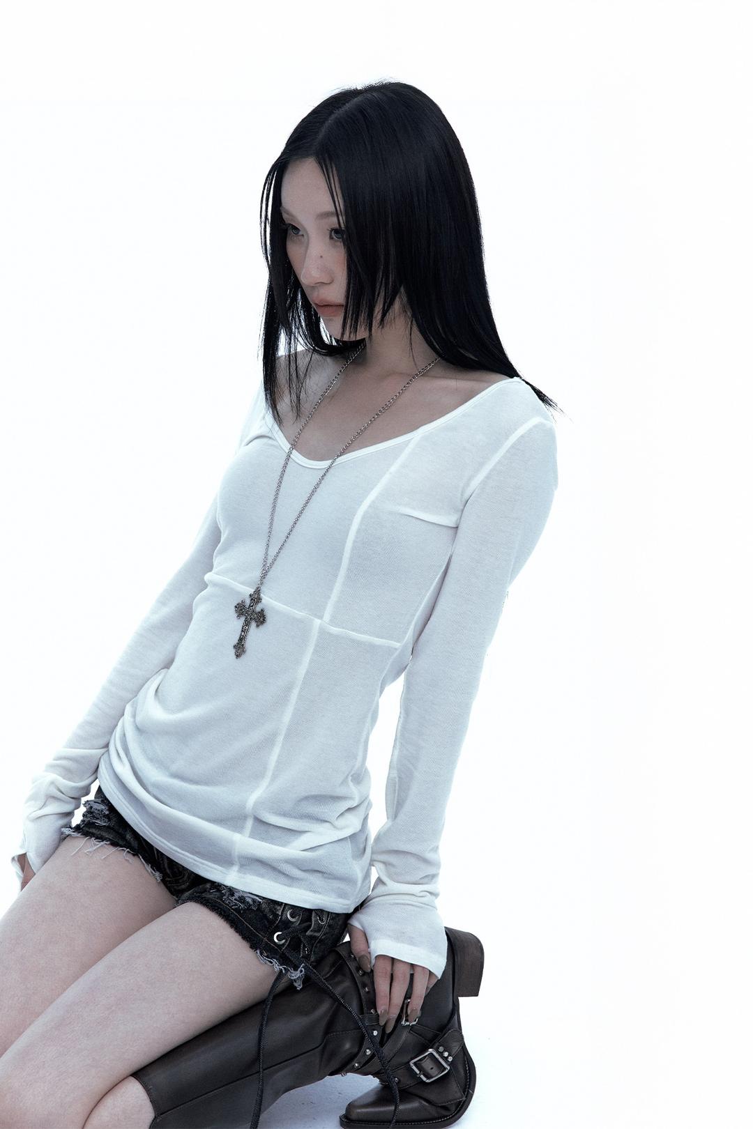 Crossline Slim Top White