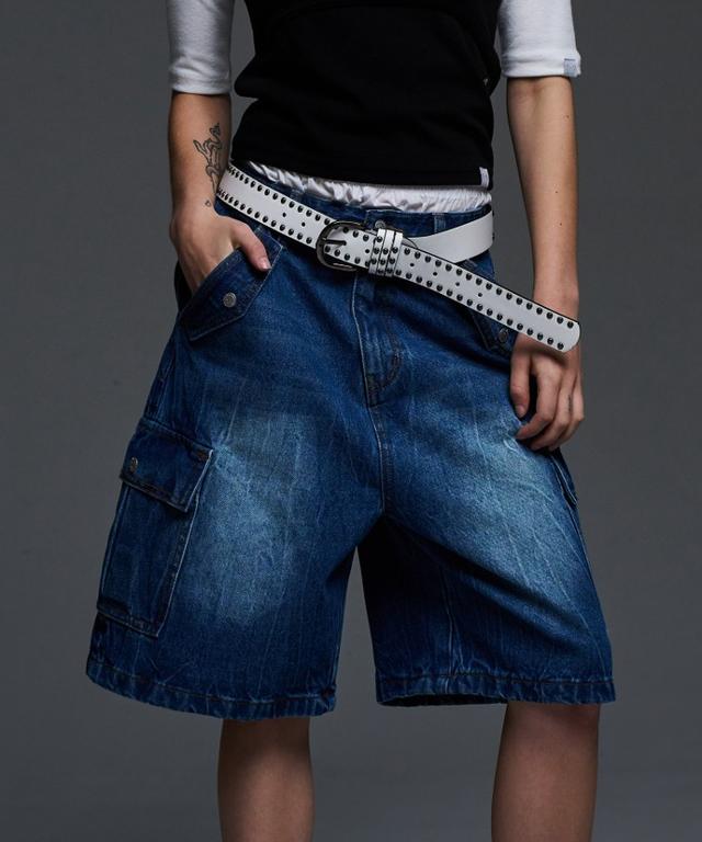[03/11 예약발송][NF] BERMUDA DENIM CARGO PANTS (DEEP BLUE)_F24QD868